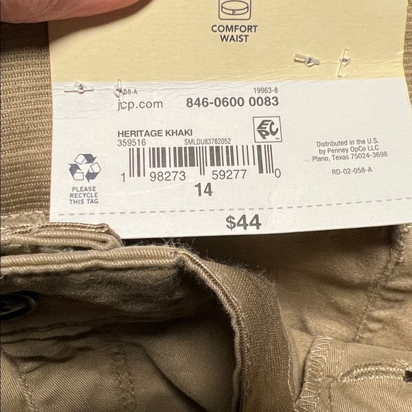 St Johns Bay Mariner Wide Leg Pants Trouser Button Front Heritage Khaki - Picture 5 of 6